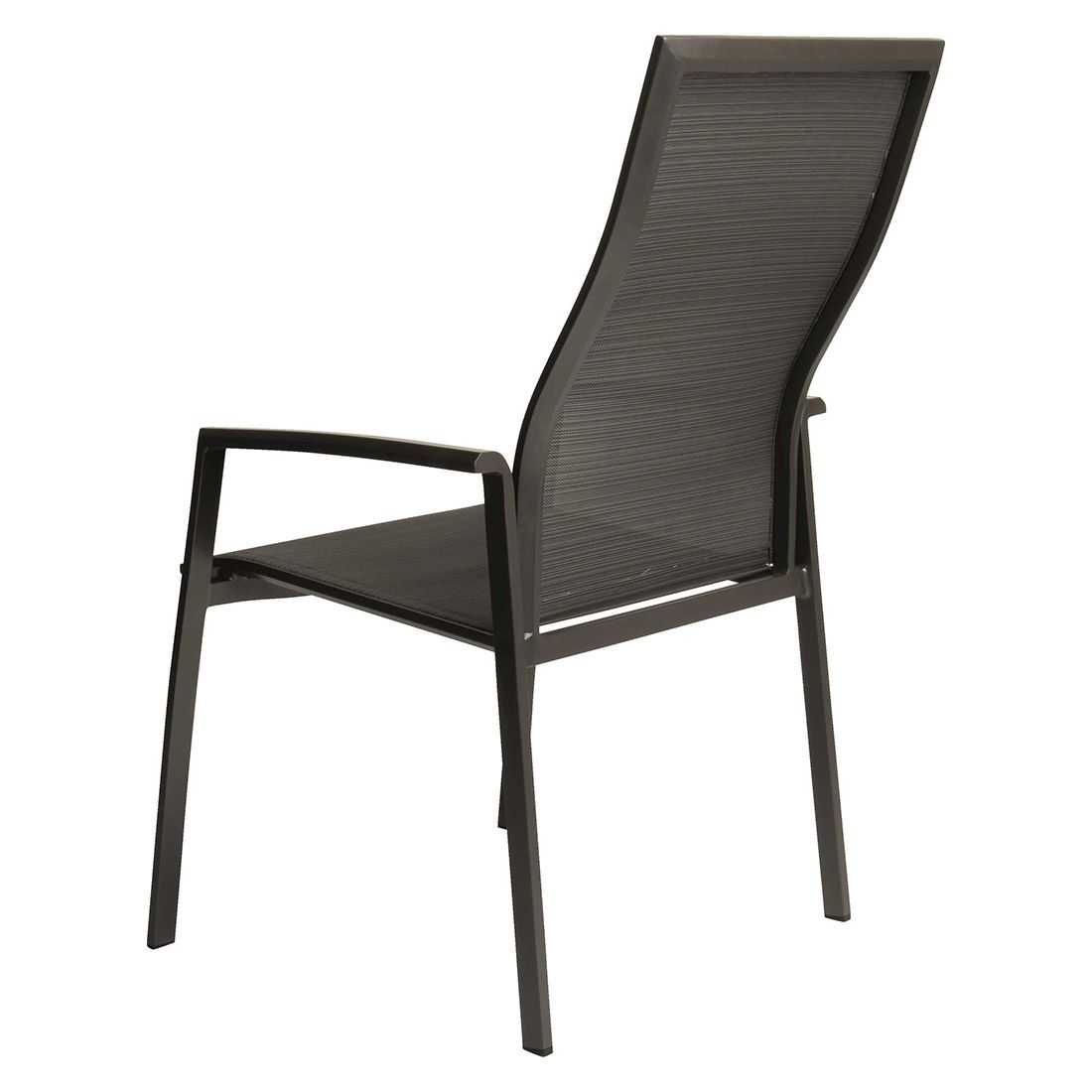 Stabelstol ute Kari Plus aluminium/textilen montert på terrasse