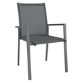 Stabelstol ute Kobe aluminium/textilen antrasitt forfra