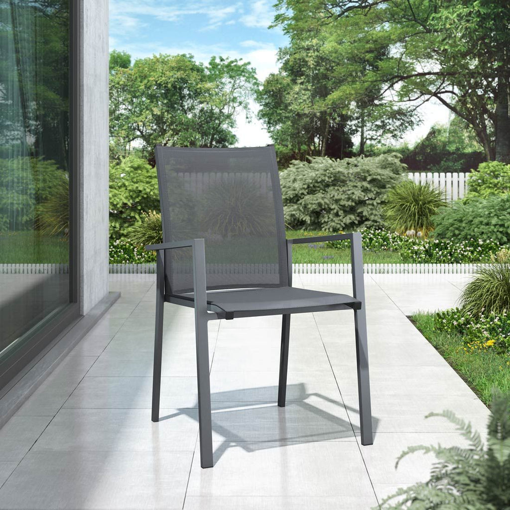Stabelstol ute Kobe aluminium/textilen antrasitt bakside