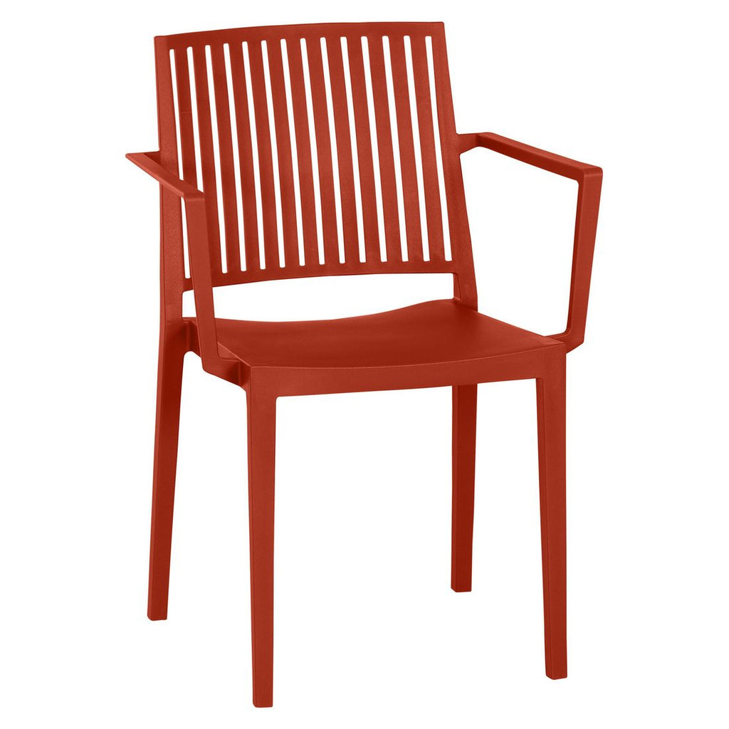 Stabelstol ute Lane med armlener plast 56x57 cm forfra Siena Garden