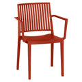 Stabelstol ute Lane med armlener plast 56x57 cm forfra Siena Garden