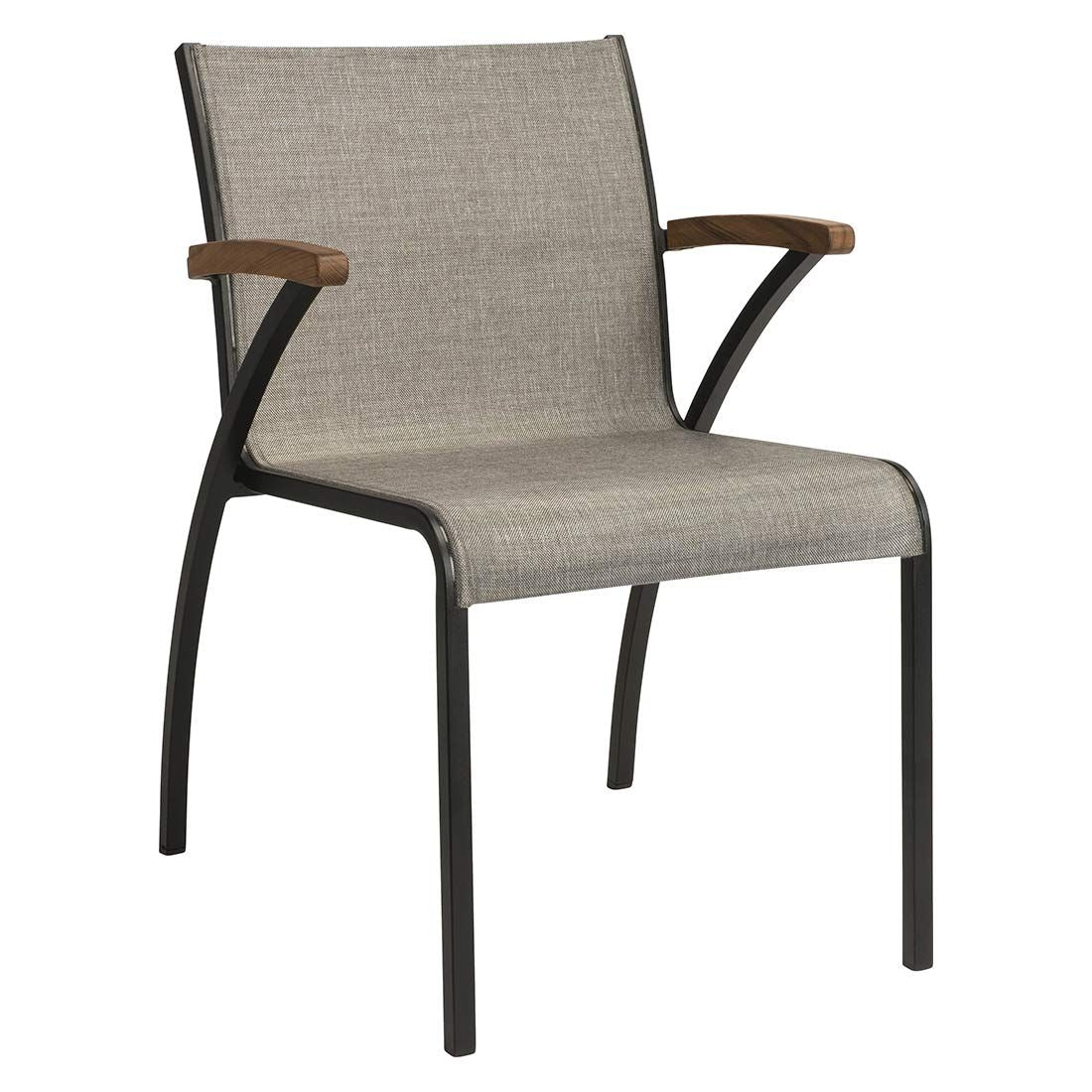 Stabelstol ute Laris aluminium/textilen 55x62 cm - Stern forfra