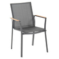Stabelstol ute Lea aluminium/textilen/teak Hartman forfra