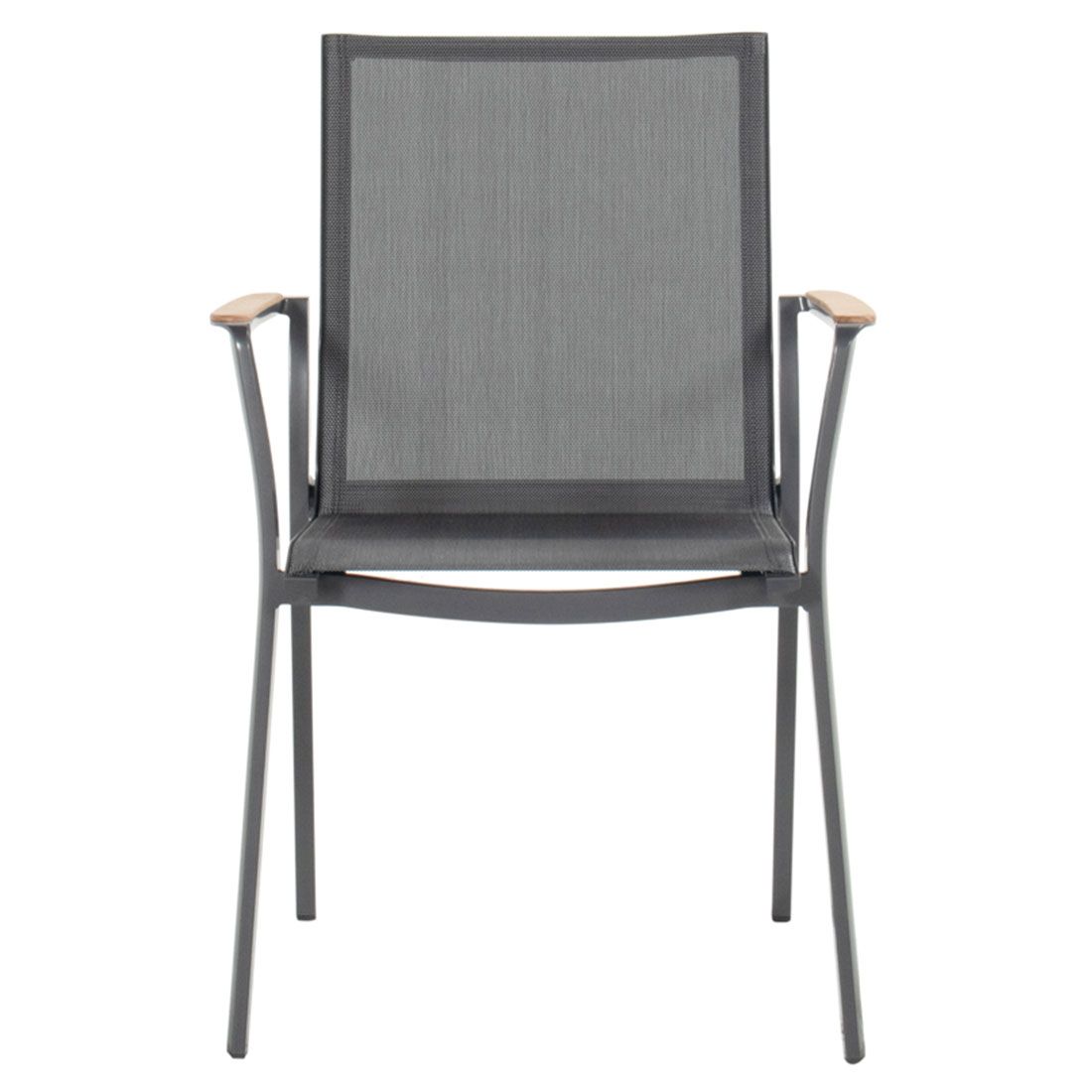 Stabelstol ute Lea aluminium/textilen/teak Hartman bakside