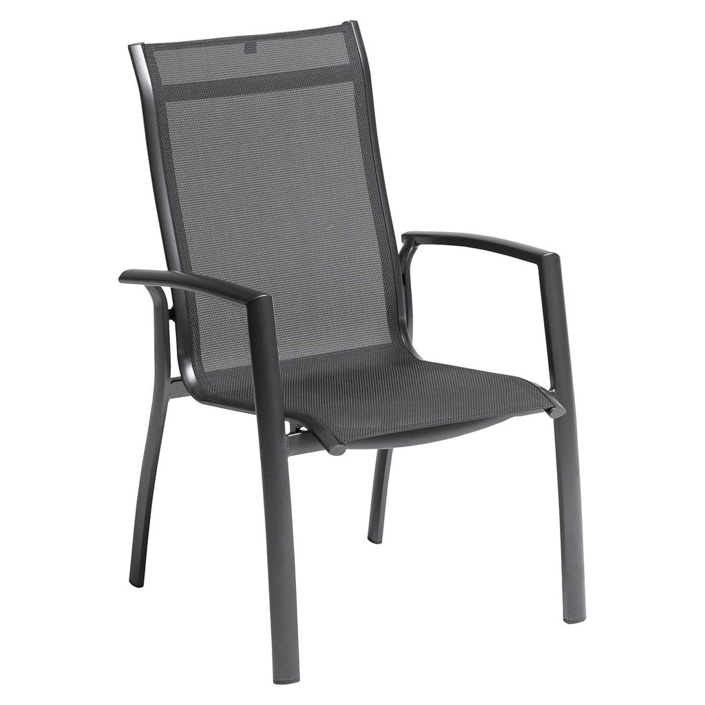 Stabelstol ute Legato Curve aluminium tekstilen antrasitt bakside