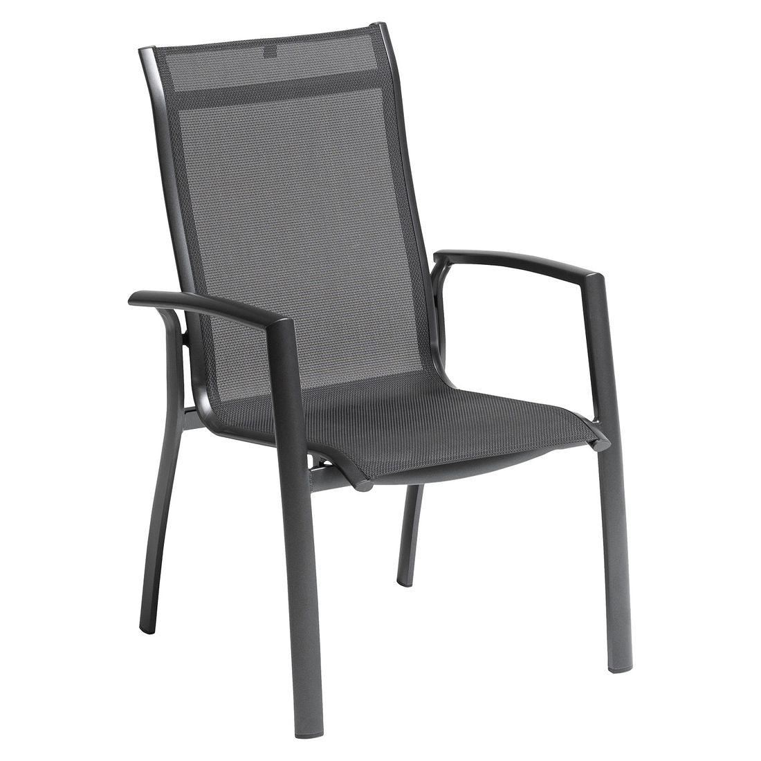 Stabelstol ute Legato Curve aluminium tekstilen antrasitt bakside