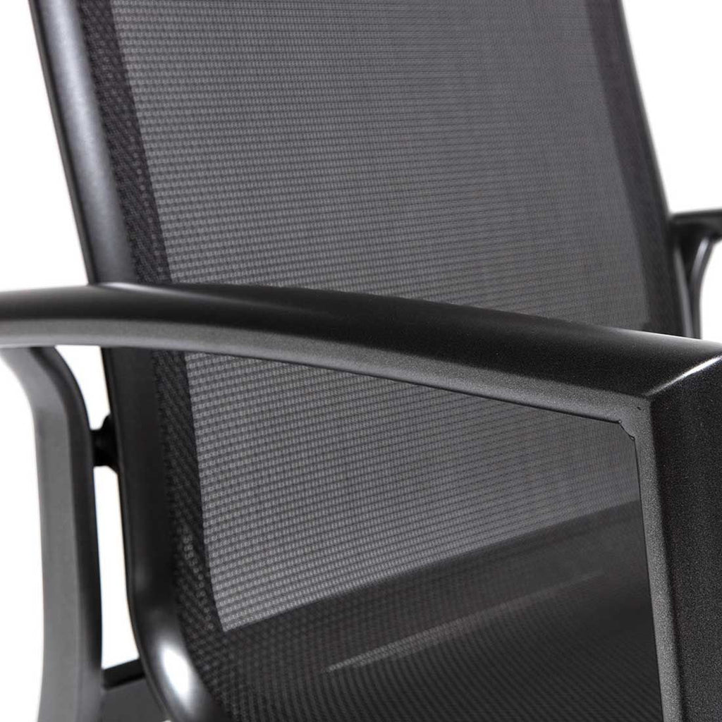 Sittestilling på stabelstol ute Legato Curve aluminium/textilen