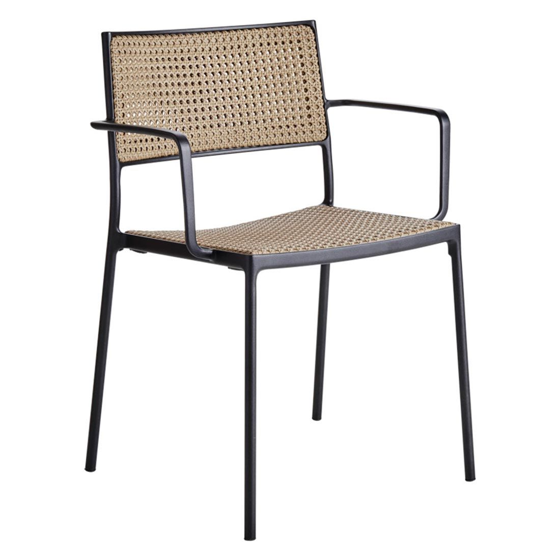 Stabelstol ute Less aluminium/polyrotting natur forfra