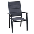 Stabelstol ute London aluminium Sunbrella sett forfra