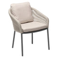 Stabelstol ute Loop aluminium/tau med puter 63x68 cm - Solpuri forfra