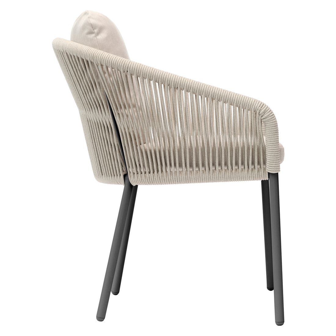 Nærbilde av puter på Stabelstol ute Loop aluminium/tau med puter 63x68 cm - Solpuri
