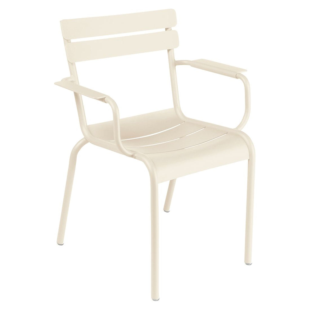 Stabelstol ute Luxembourg aluminium 65,5x56 cm forfra