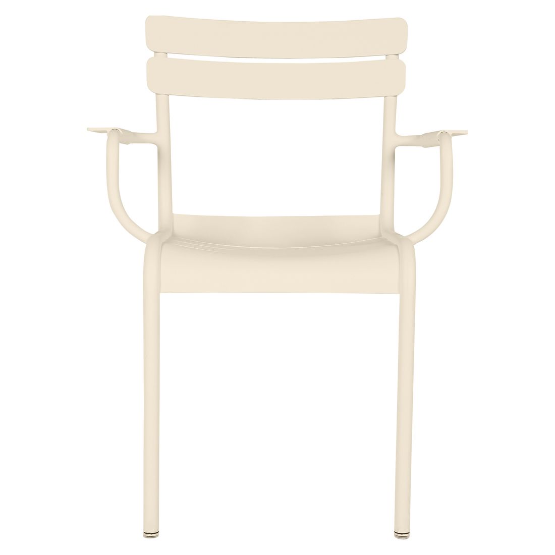 Stabelstol ute Luxembourg aluminium 65,5x56 cm montert på terrasse