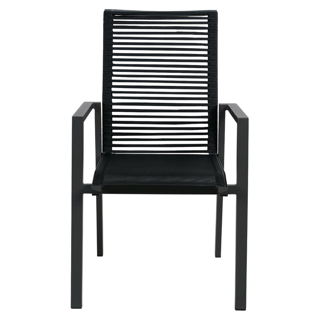 Montert stabelstol ute Mailand aluminium textilen tau antrasitt i hage