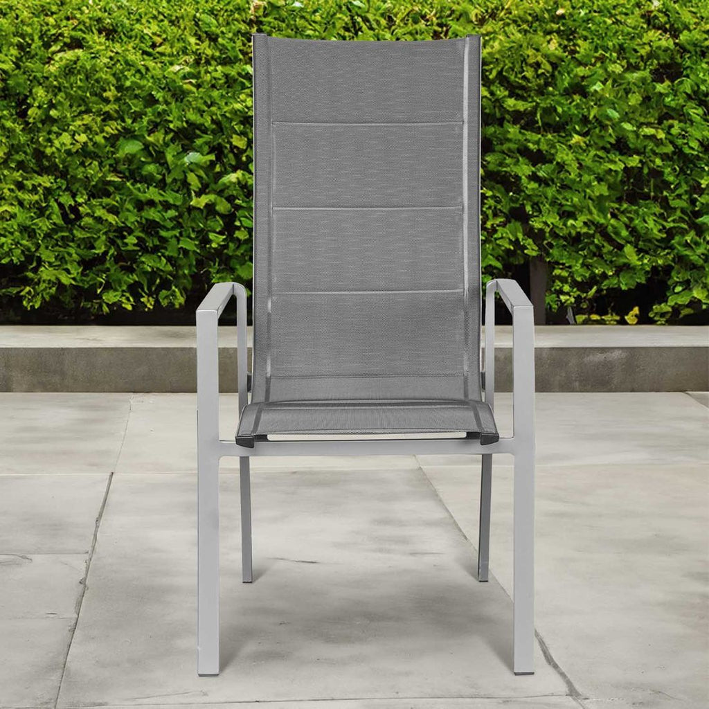 Stabelstol ute Melbourne aluminium/textilen 57x72 cm bakside