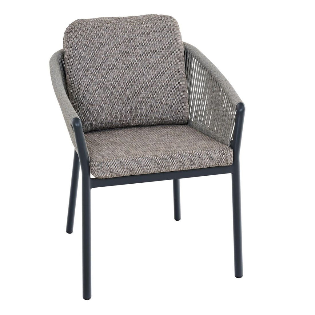 Stabelstol ute Merano aluminium med puter 62x67 cm forfra