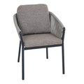Stabelstol ute Merano aluminium med puter 62x67 cm forfra