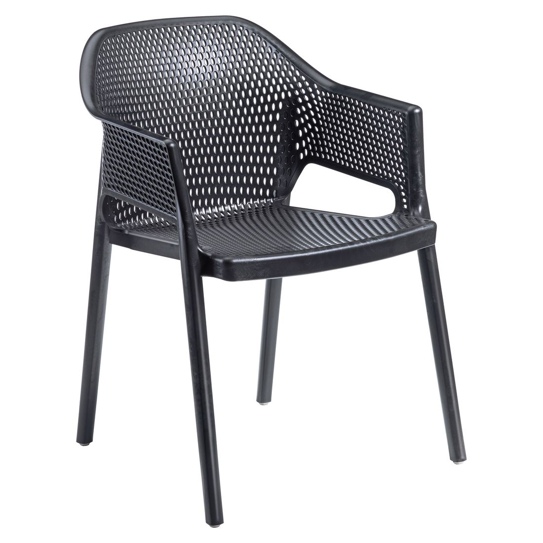 Stabelstol ute Minush plast svart 59x56 cm - Gaber forfra