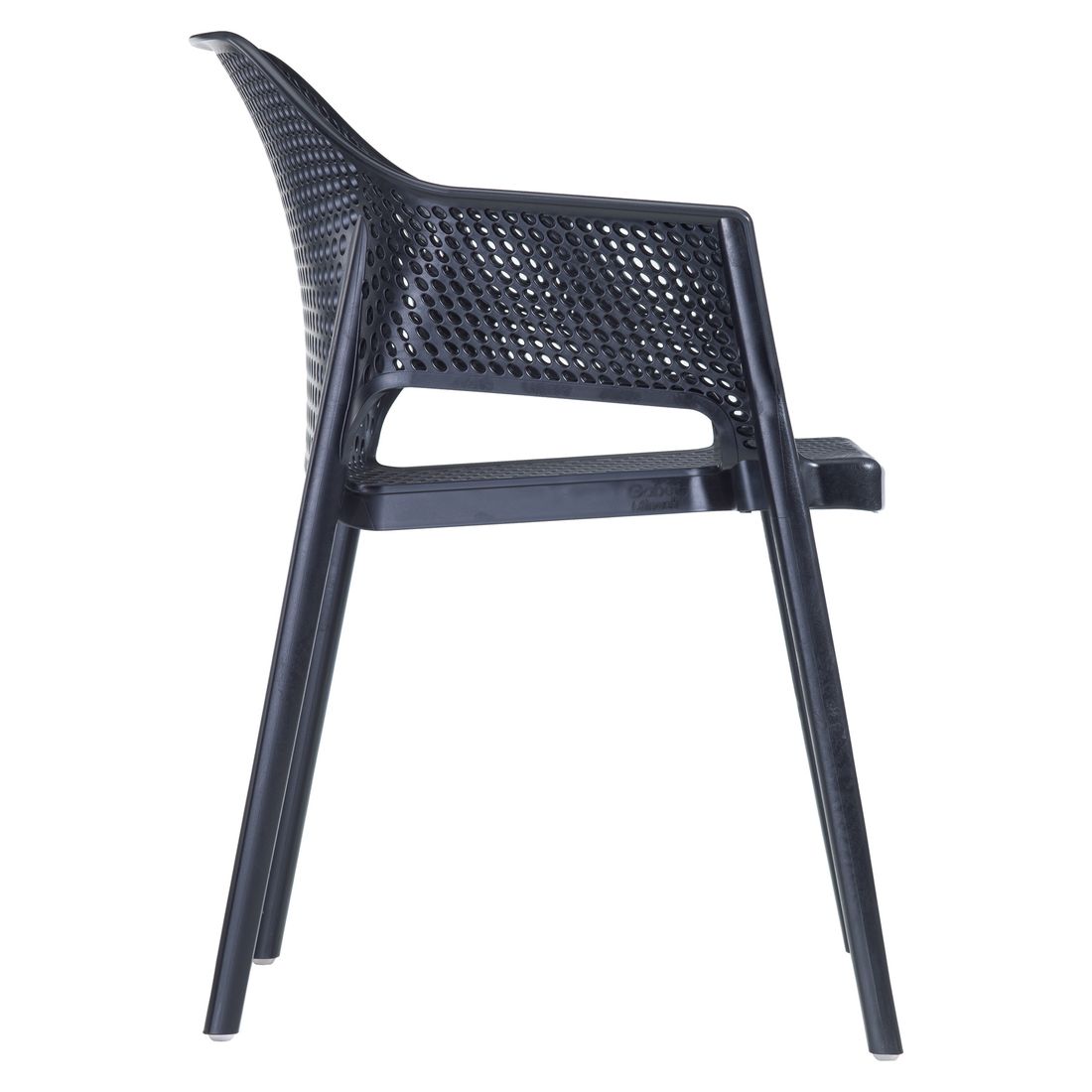 Stabelstol ute Minush plast svart 59x56 cm - Gaber nærbilde