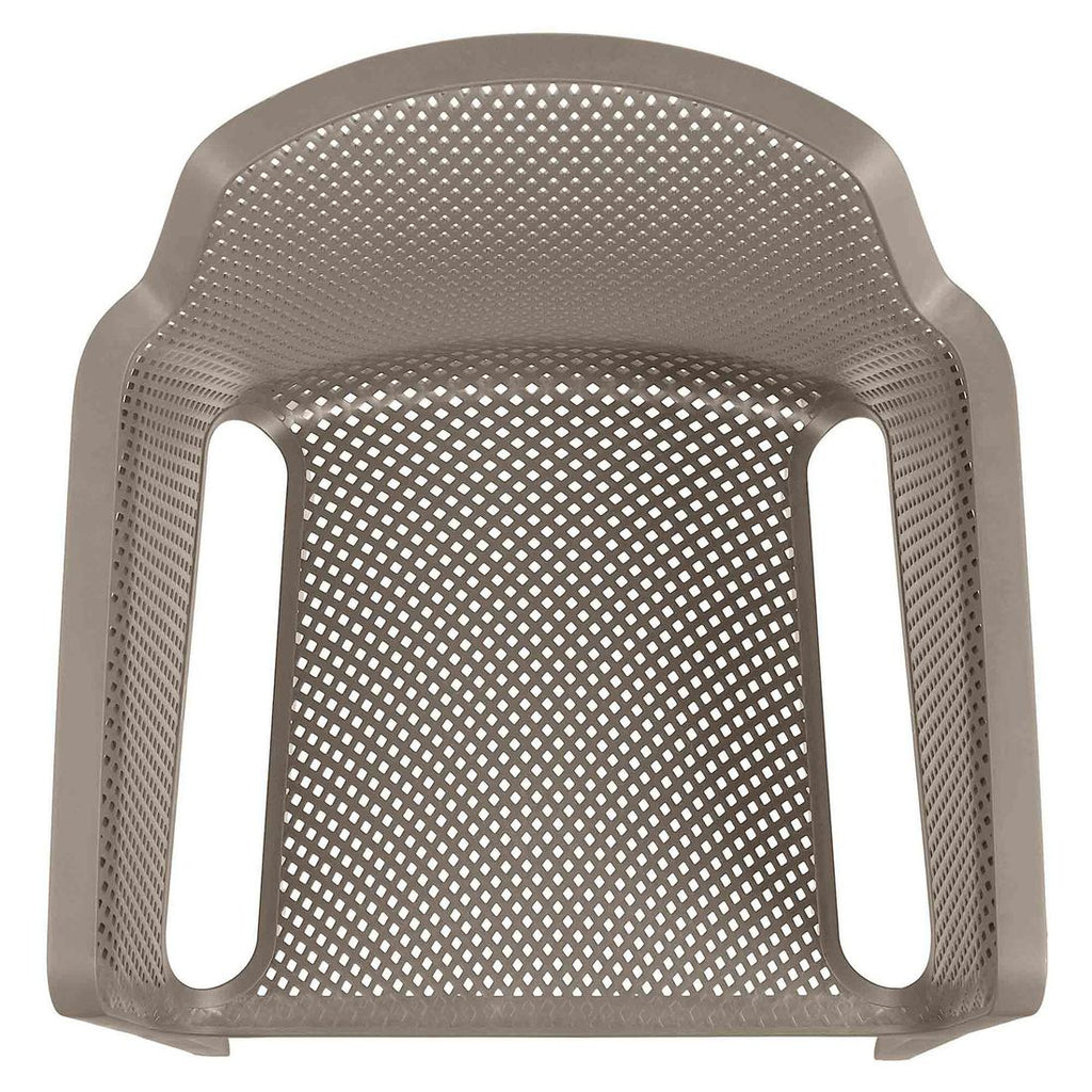 Stabelstol ute Net sett plast taupe i hagesetting
