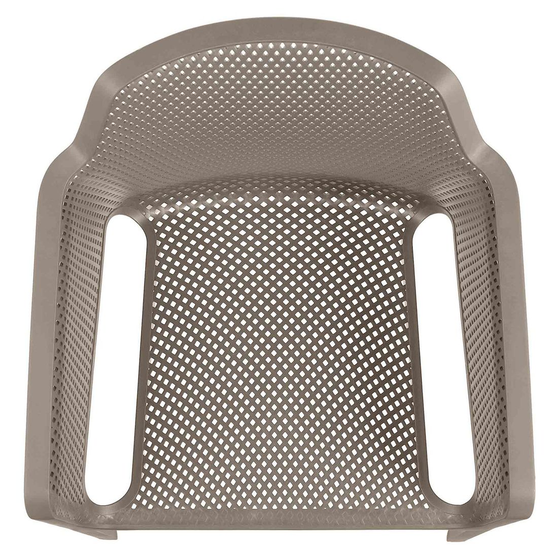 Stabelstol ute Net sett plast taupe i hagesetting
