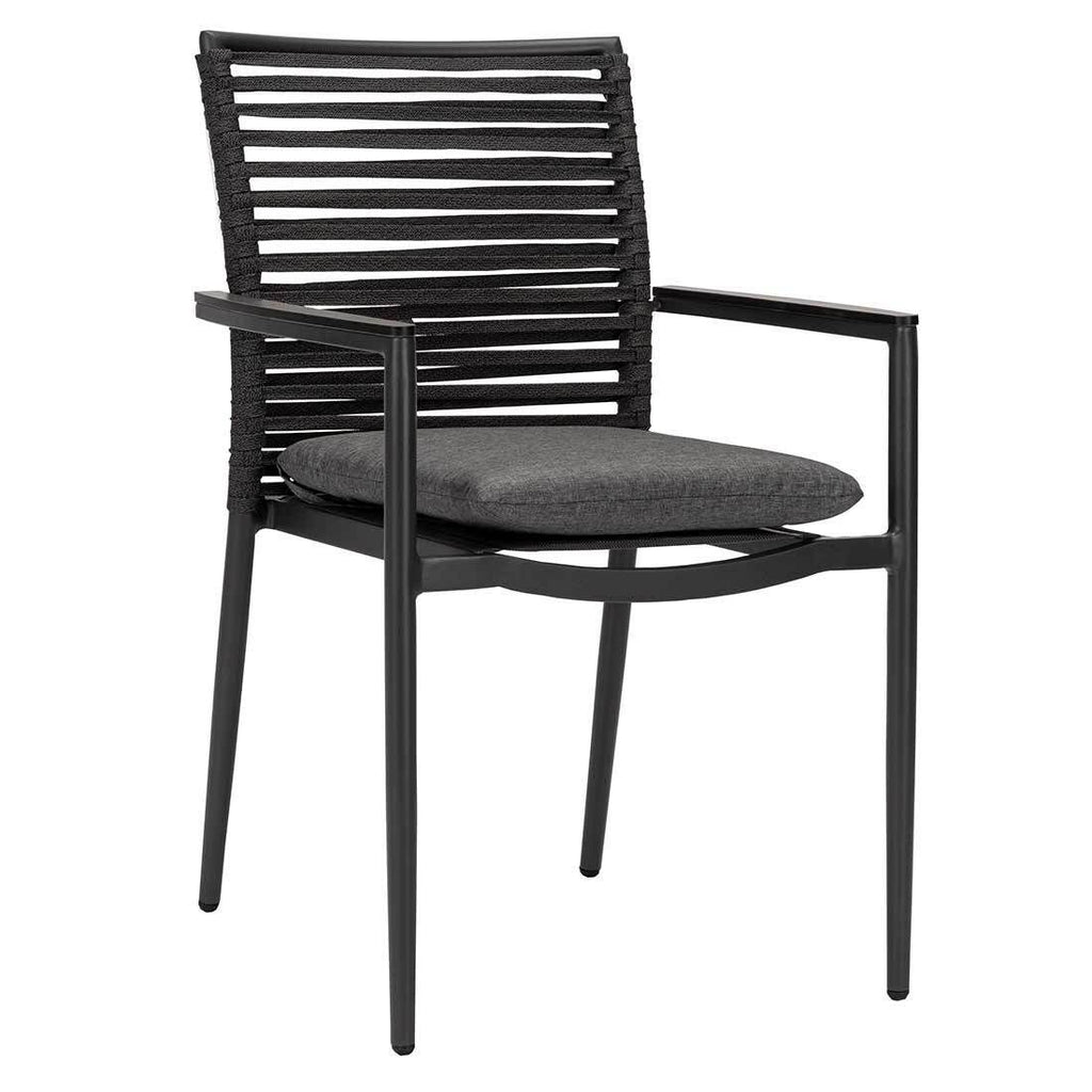 Stabelstol ute New Jersey aluminium tau antrasitt forfra
