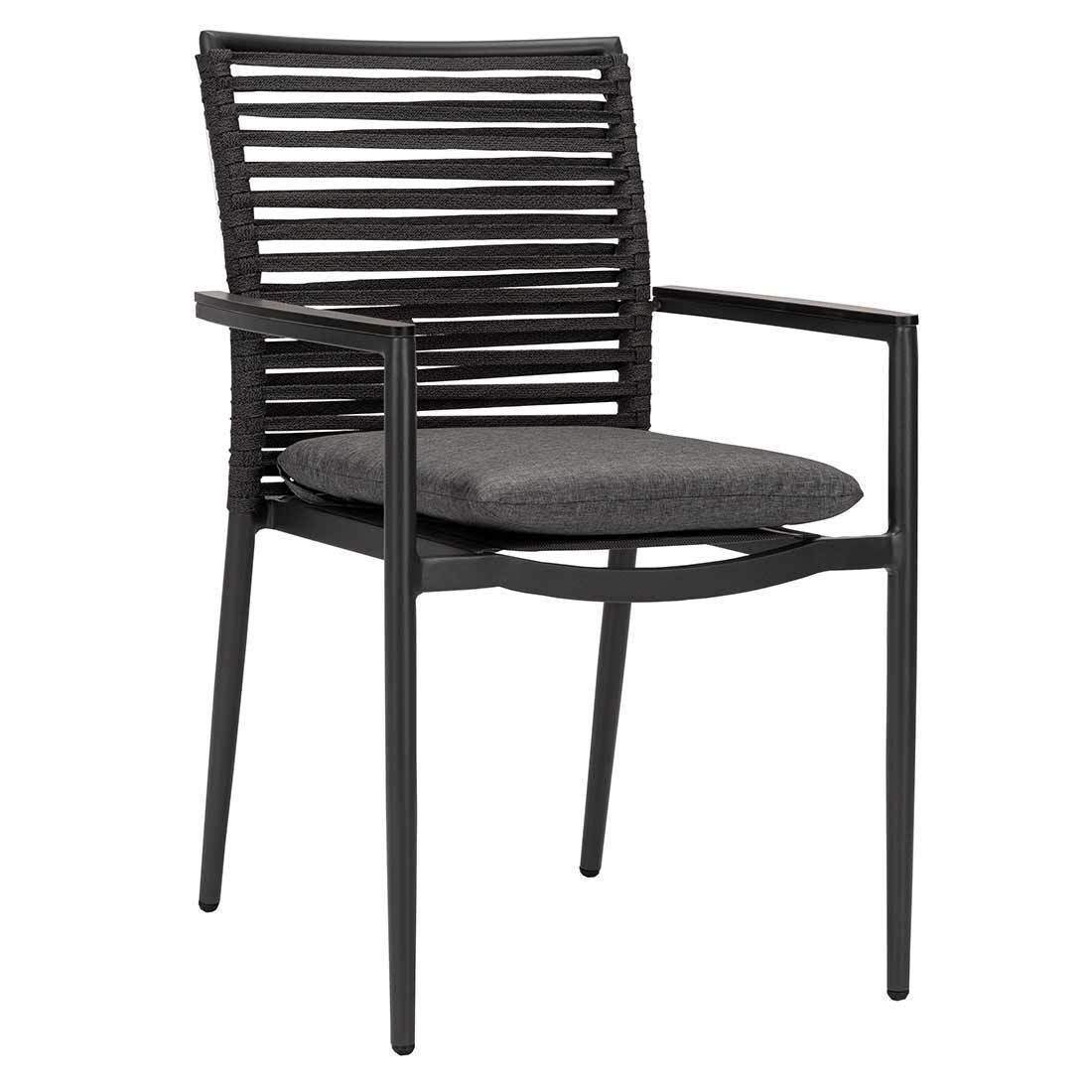 Stabelstol ute New Jersey aluminium tau antrasitt forfra