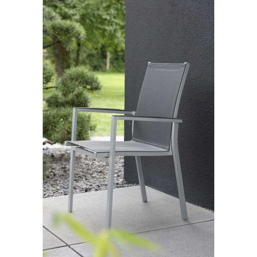 Stabelstol ute New Levanto aluminium/textilen - Stern sittehøyde og mål