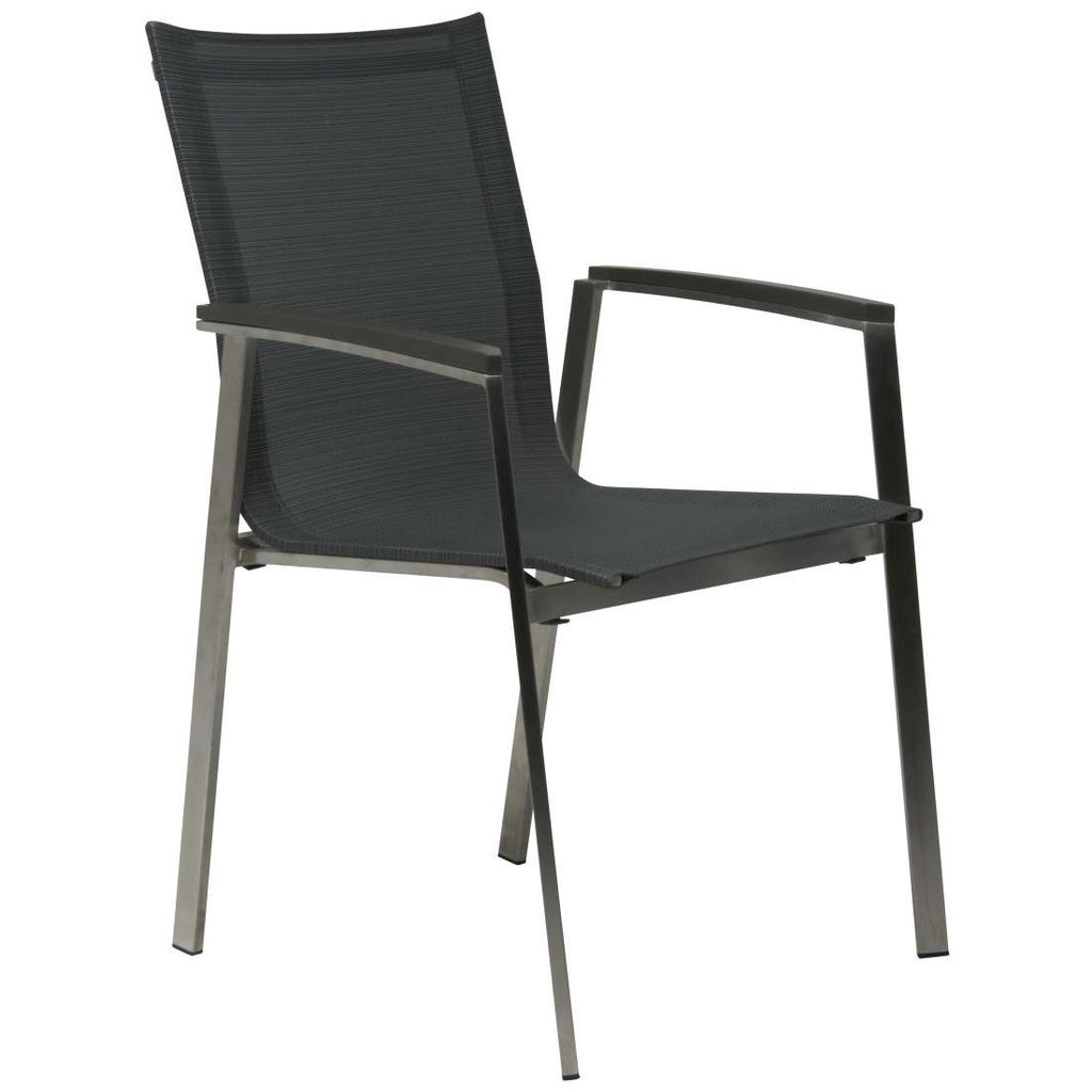 Stabelstol ute New Top rustfritt stål/textilen 63x67 cm - Stern forfra