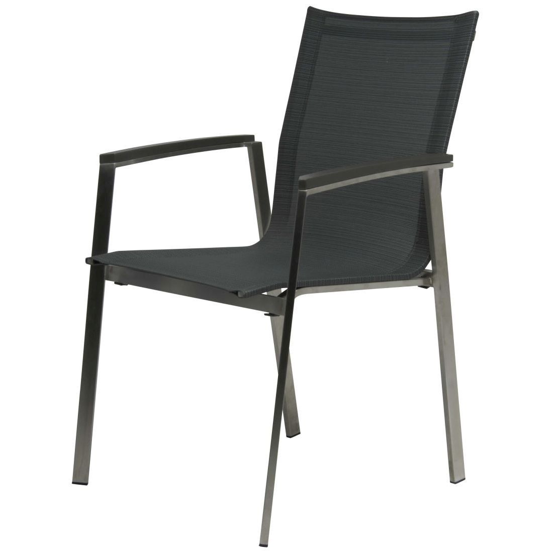 Stabelstol ute New Top rustfritt stål/textilen 63x67 cm - Stern bakside