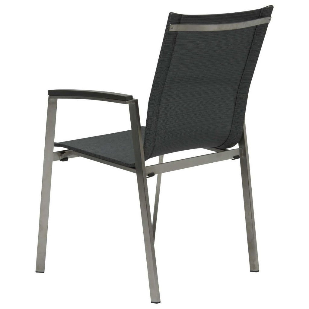 Stabelstol ute New Top rustfritt stål/textilen 63x67 cm - Stern montert i hage