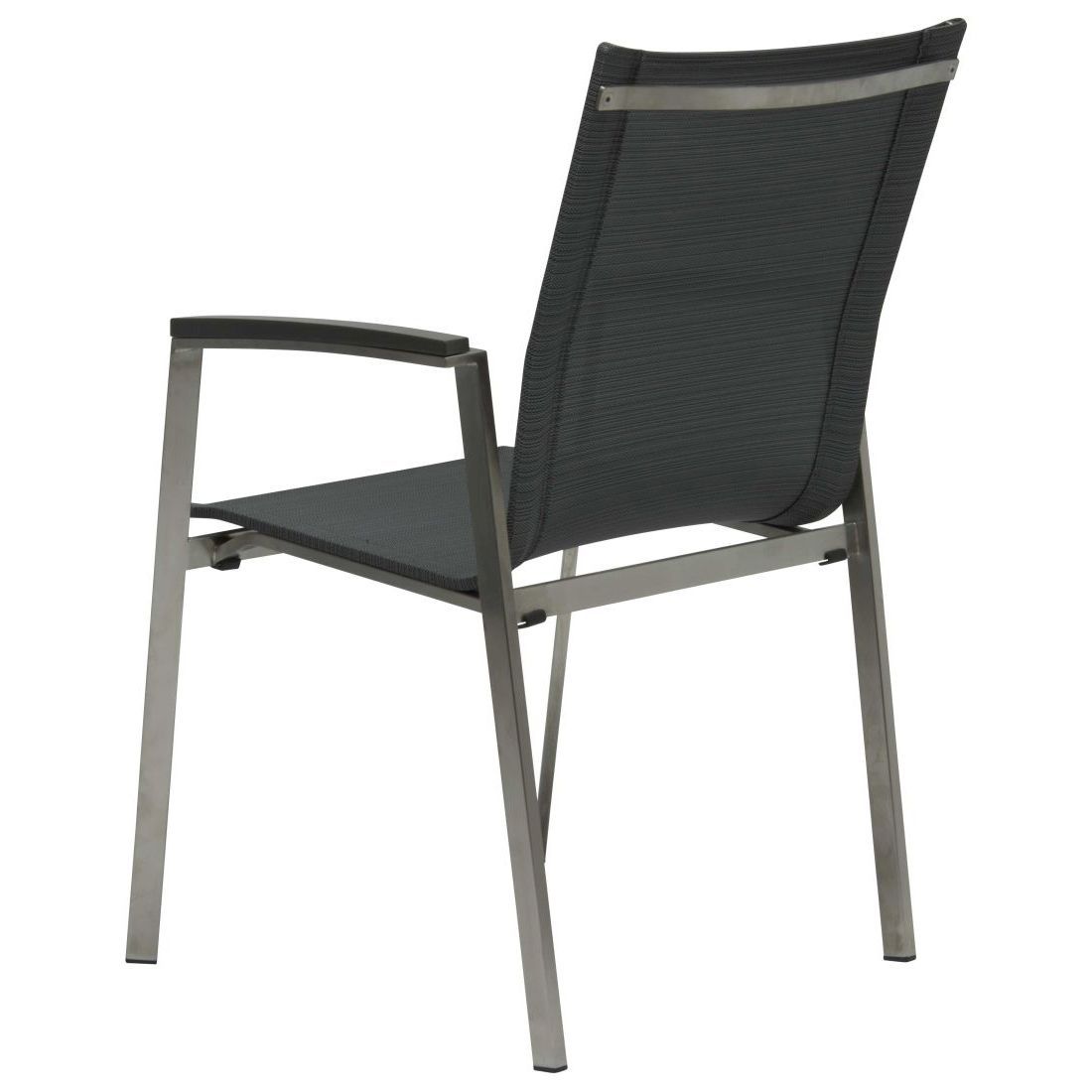 Stabelstol ute New Top rustfritt stål/textilen 63x67 cm - Stern montert i hage