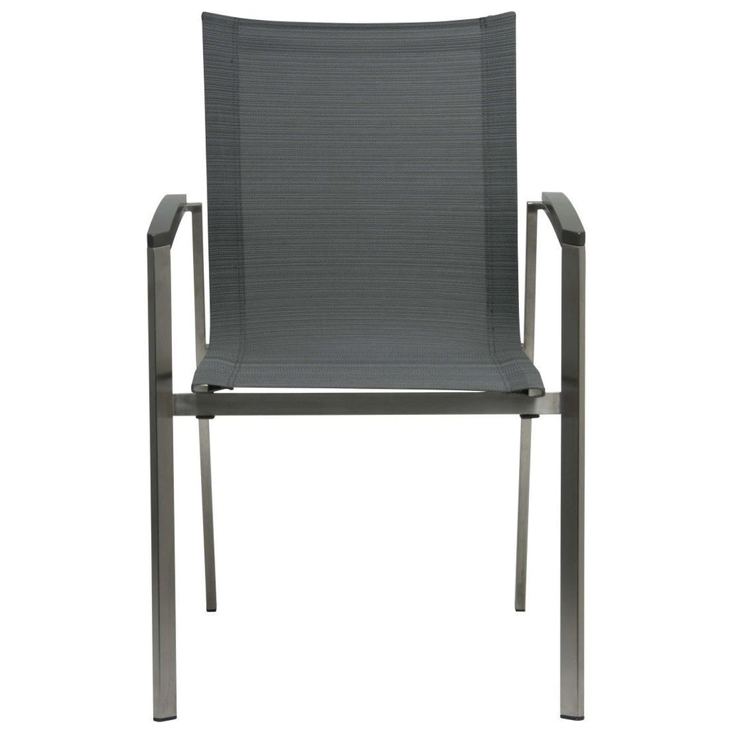Stabelstol ute New Top rustfritt stål/textilen 63x67 cm - Stern nærbilde av tekstilene
