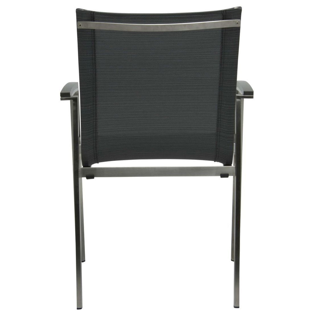 Stabelstol ute New Top rustfritt stål/textilen 63x67 cm - Stern sideprofil