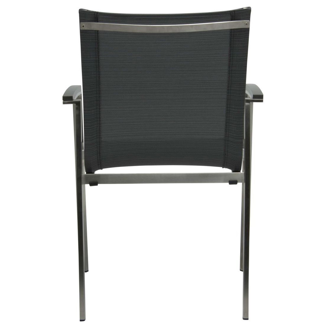 Stabelstol ute New Top rustfritt stål/textilen 63x67 cm - Stern sideprofil