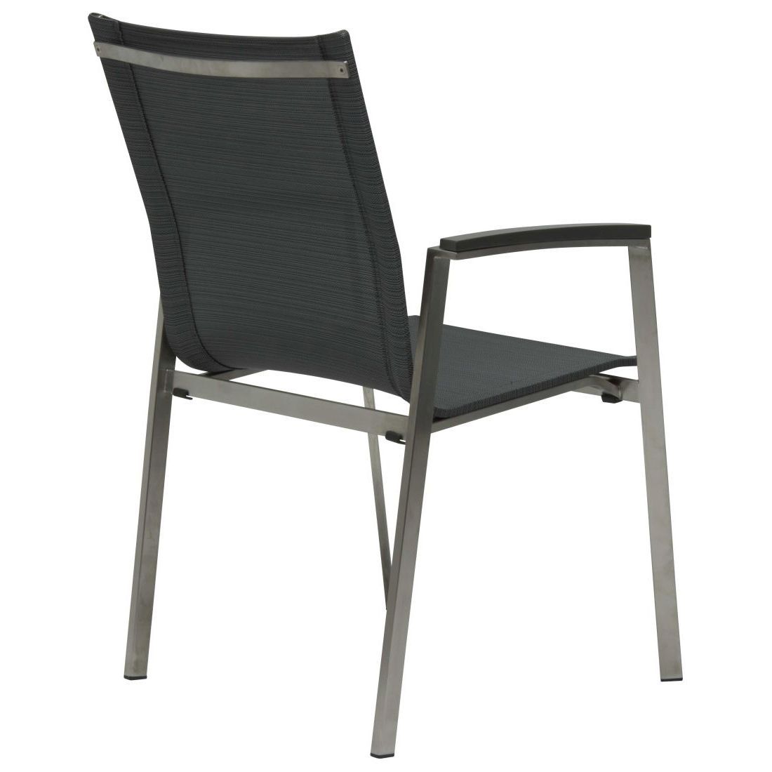 Stabelstol ute New Top rustfritt stål/textilen 63x67 cm - Stern stabelbar funksjon