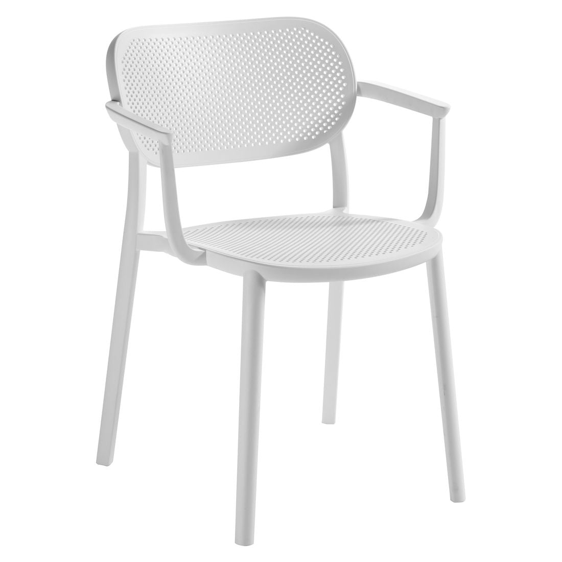 Stabelstol ute Nuta B plast hvit 59x55 cm bakside