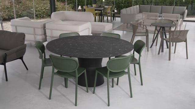 Stabelstol ute Nuta B plast hvit 59x55 cm forfra