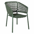 Stabelstol ute Ocean aluminium/tau, mørkegrønn - Cane-line forfra