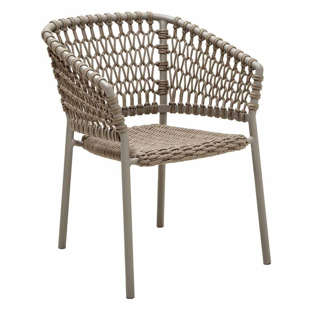 Stabelstol ute Ocean aluminium tau taupe sett forfra
