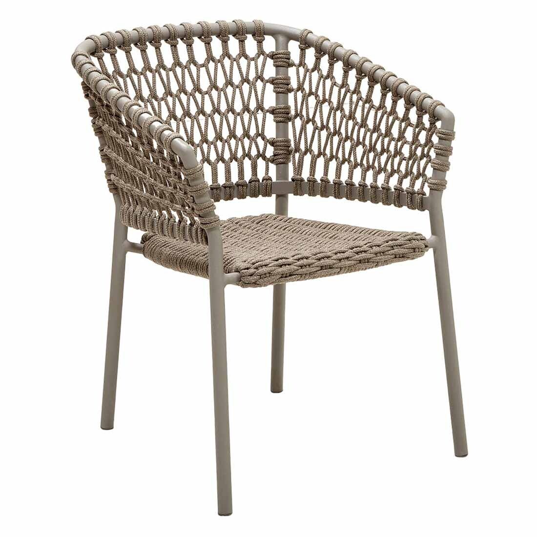 Stabelstol ute Ocean aluminium tau taupe sett forfra