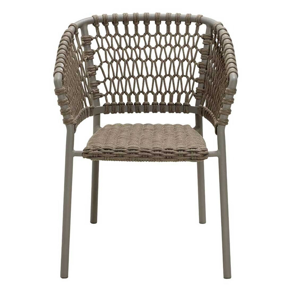 Stabelstol ute Ocean aluminium tau taupe bakside