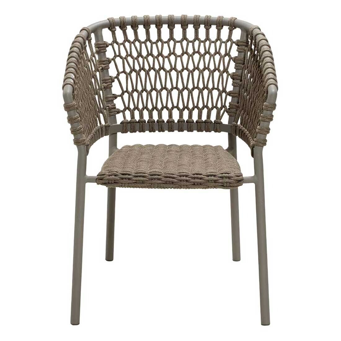 Stabelstol ute Ocean aluminium tau taupe bakside