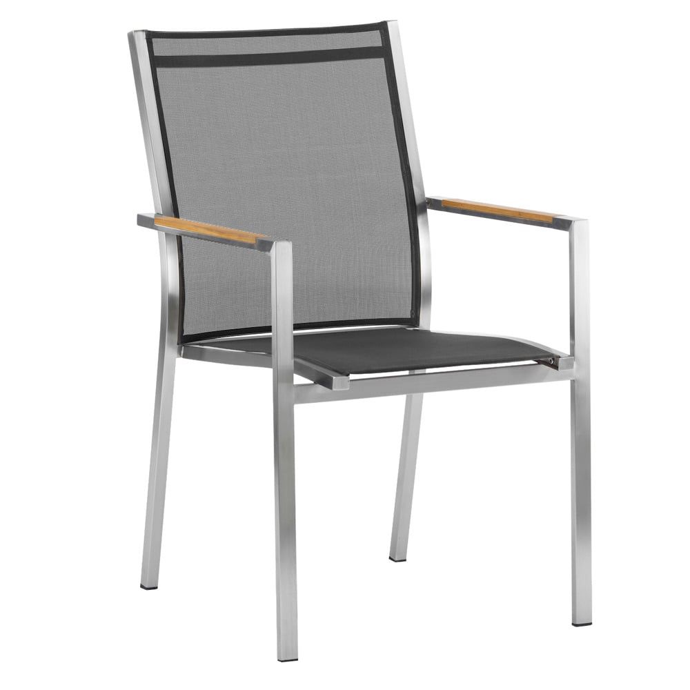 Stabelstol ute One rustfritt stål/textilen 57x63 cm - Zebra forfra