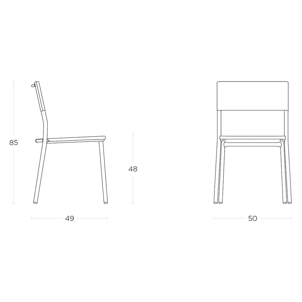 Stabelstol ute Oron stål/Batyline 50x49 cm - Lafuma på terrasse