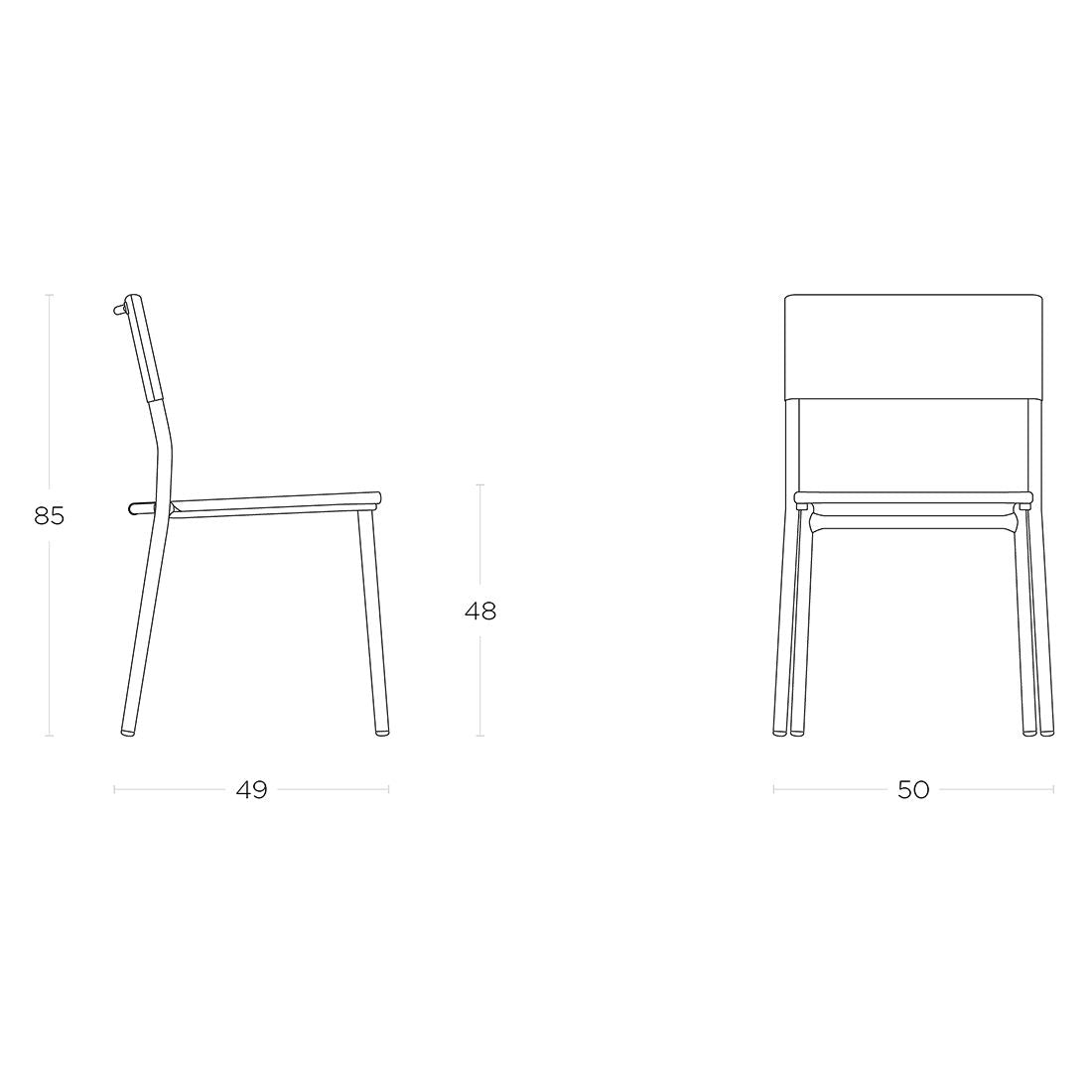 Stabelstol ute Oron stål/Batyline 50x49 cm - Lafuma på terrasse