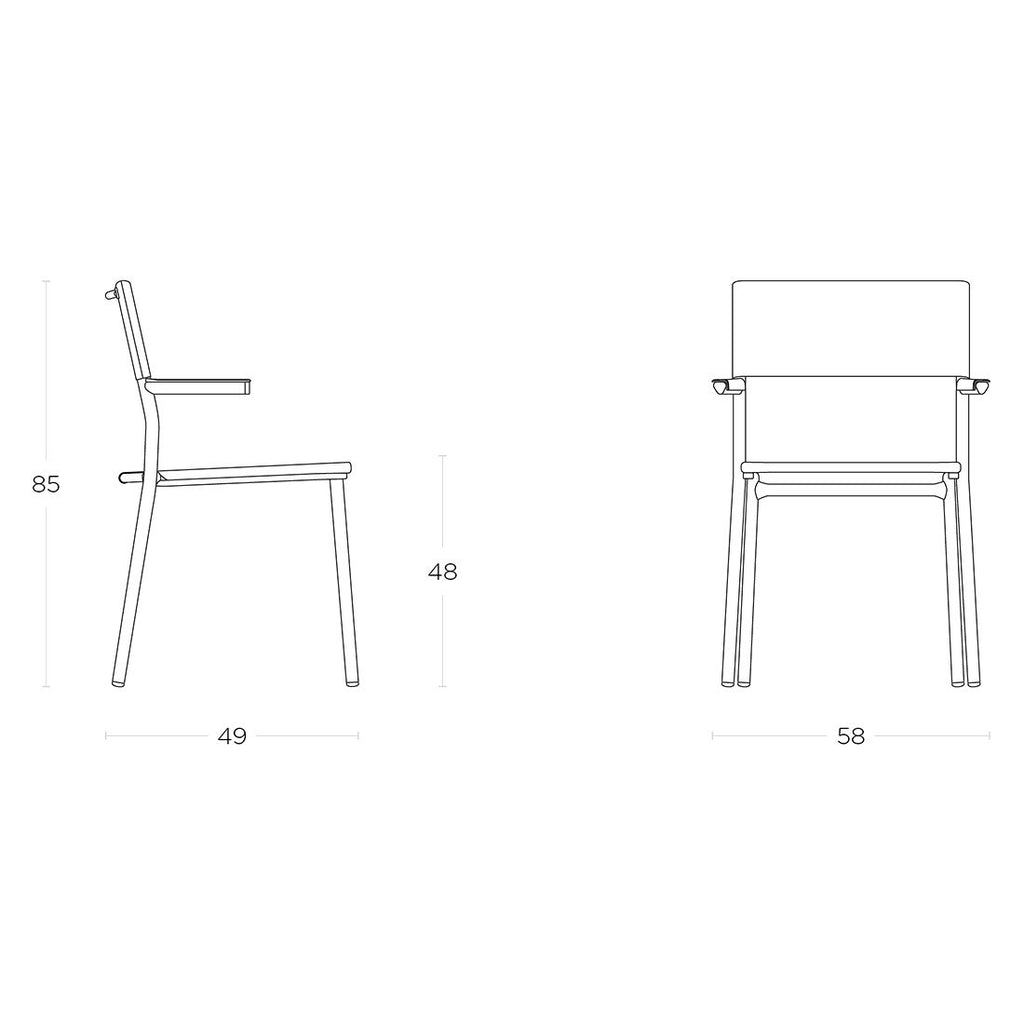 Stabelstol ute Oron stål/Batyline 58 cm - Lafuma sete og rygg i Batyline