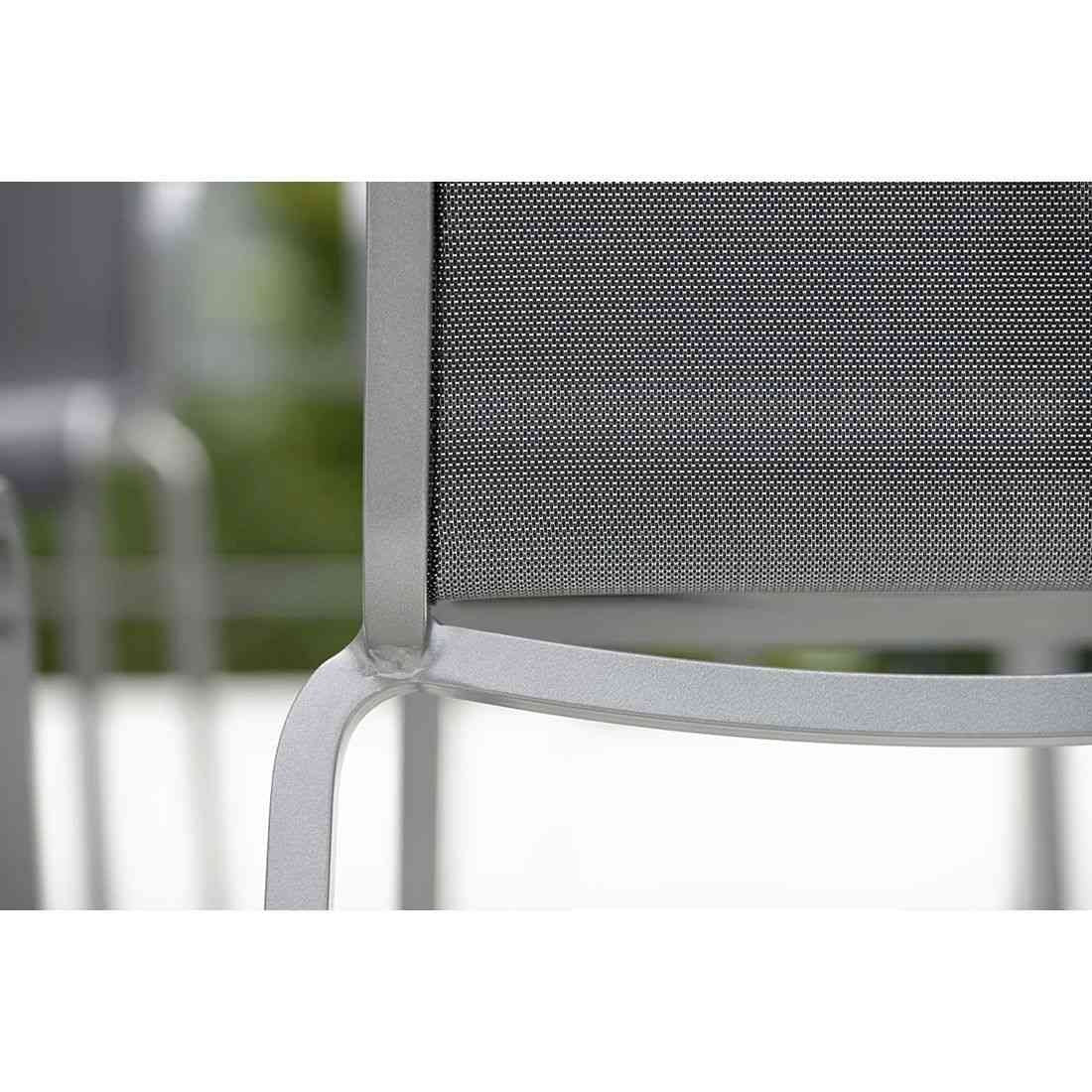Stabelstol ute Oskar aluminium/textilen - Stern detalj av stoff