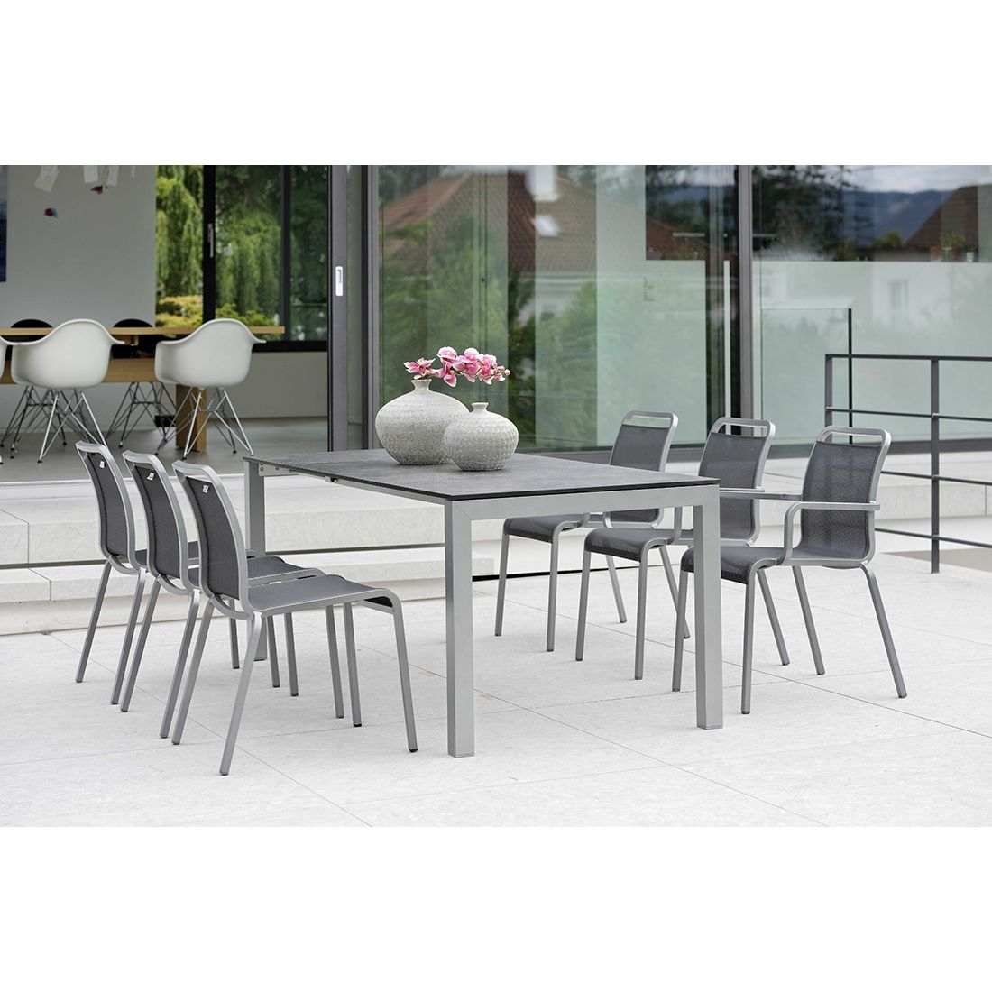 Stabelstol ute Oskar aluminium/textilen - Stern nærbilde av ramme