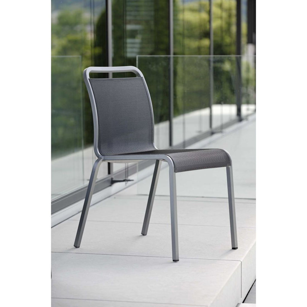 Stabelstol ute Oskar aluminium/textilen - Stern stabelbar funksjon
